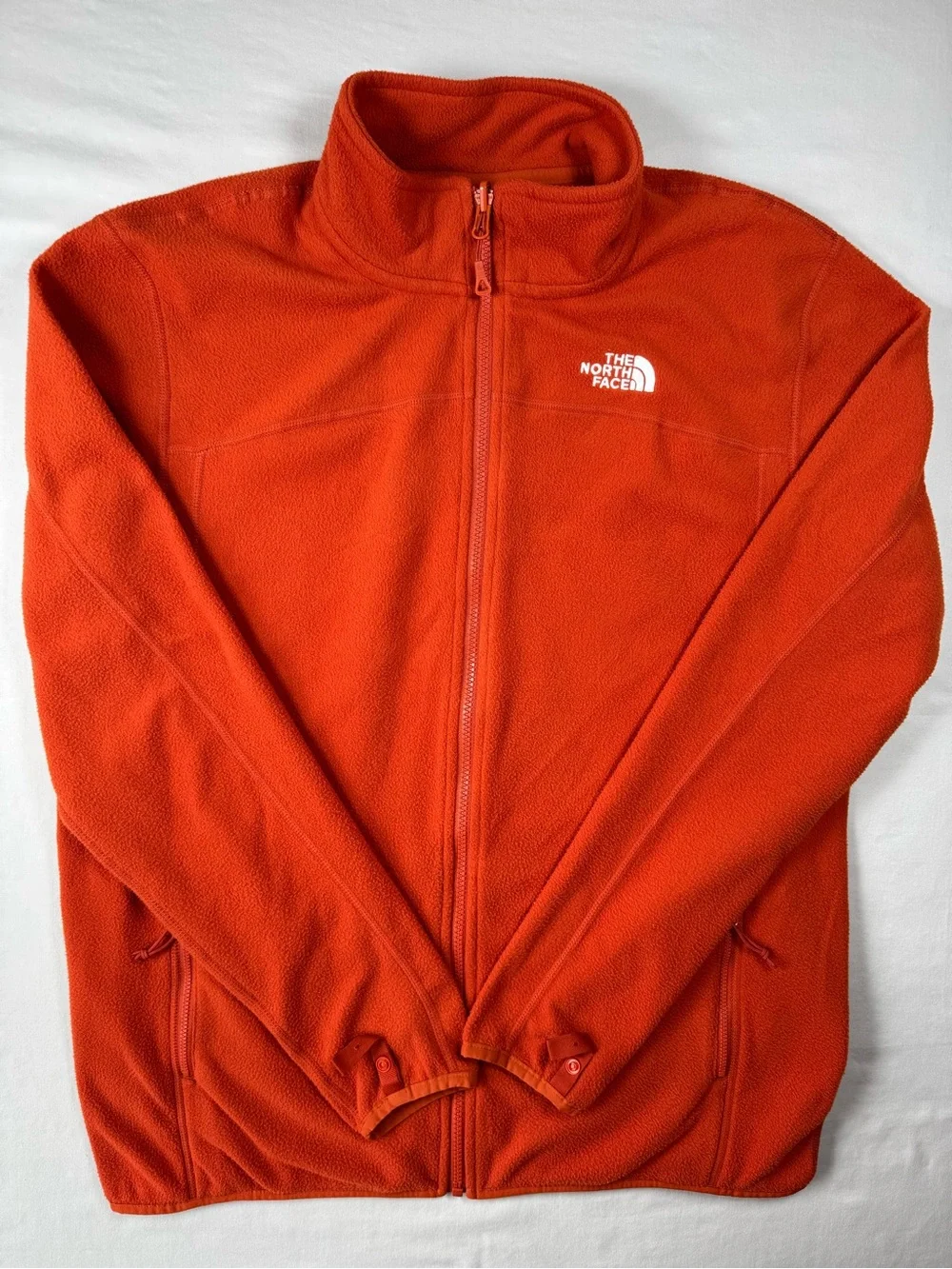 The North Face Orange Full Zip Fleece Jacket Men’s Large